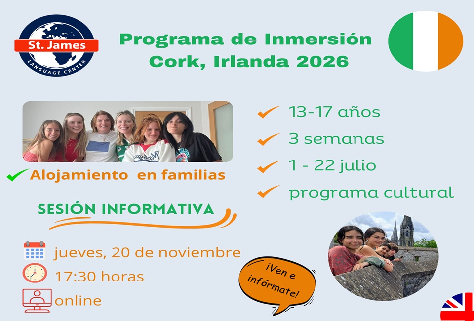 Curso inglés extranjero Cork Irlanda 2026